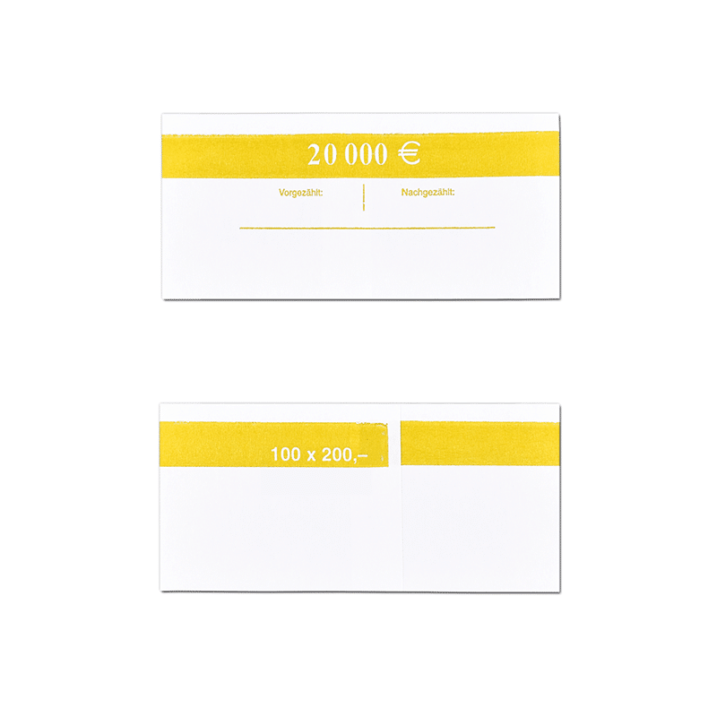 Geldscheinbanderole für Banknoten: 100 x 200 €
