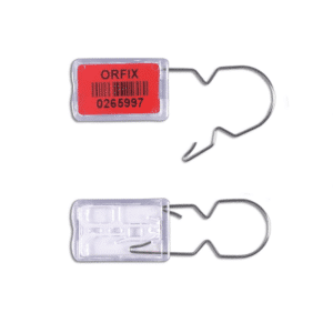 Schlüsselplombe mit 1,2 mm Stahlbügel – transparent - BOX